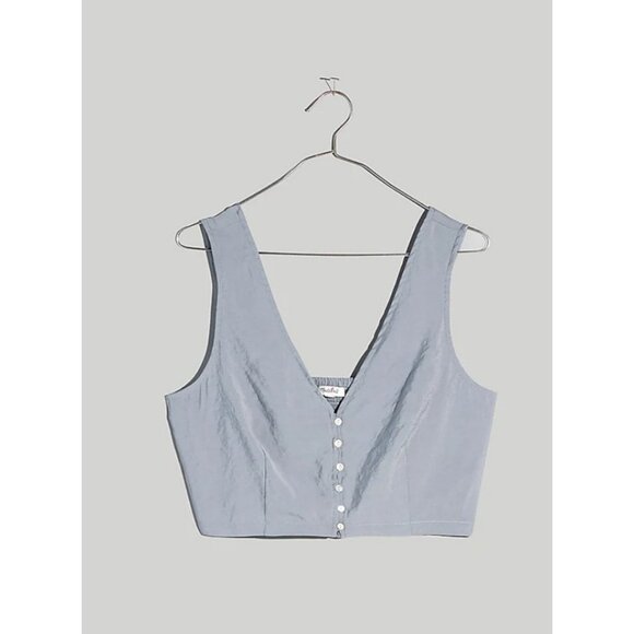 Madewell $82 Softdrape Gwen Crop Vest Top in Still Dawn Size 10 NJ632 - Picture 2 of 8
